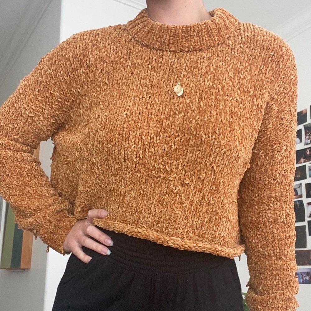 UO orange chenille sweater